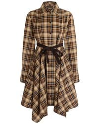 Patou - Midi Check Handkerchief-Hem Dress - Lyst