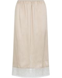 Carven - Pull-On Lace Trim Midi Skirt - Lyst