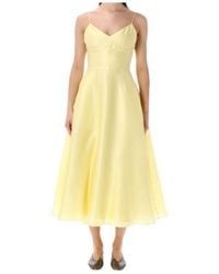 Alberta Ferretti - Silk Organza Midi Dress - Lyst