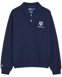 Polo Ralph Lauren - Embroidered Cotton-Blend Polo Sweatshirt - Lyst
