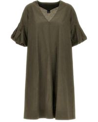 Fay - V-Neck Cuffed-Sleeves Dress - Lyst