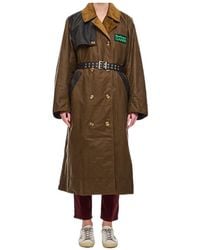 Barbour - X Ganni Waxed Trench Coat - Lyst