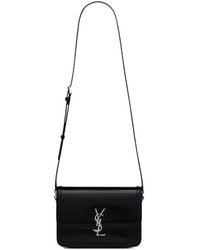Saint Laurent - Solferino Logo Plaque Medium Shoulder Bag - Lyst