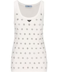 Prada - Cut-Out Detailed Sleeveless Top - Lyst