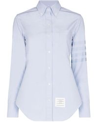 Thom Browne - Logo Patch Long-Sleeved Shirt - Lyst
