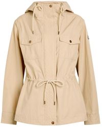 Moncler - Serin Hooded Drawstring Waxed Poplin Parka Jacket - Lyst