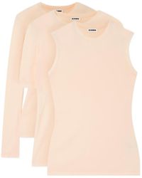 Jil Sander - Set Of Three Cotton-Jersey Tops - Lyst