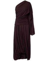 Proenza Schouler - Gabri Draped One-Shoulder Jersey Midi Dress - Lyst