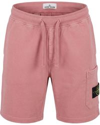 Stone Island - Drawstring Fleece Shorts - Lyst