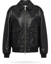 Frankie Shop - Classic-Collar Pocketed Leather Jacket - Lyst