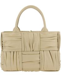 Bottega Veneta - Woven Pleated Top Handle Tote Bag - Lyst