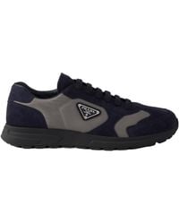Prada - Prax Suede And Re-Nylon Sneakers - Lyst