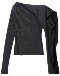 Alexander Wang - Off-Shoulder Ruffled Sweater - Lyst