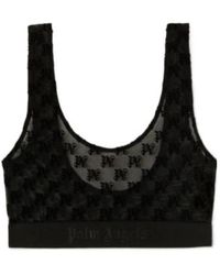 Palm Angels - Monogram Pattern Scoop Neck Lace Bra - Lyst