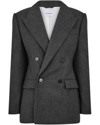 Givenchy - Double Breasted Wool Long Sleeve Blazer - Lyst