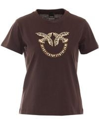 Pinko - Love Birds Crystal-Embellished T-Shirt - Lyst