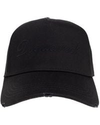 DSquared² - Logo Embroidered Distressed Baseball Cap - Lyst