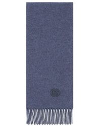 Gucci - Logo Patch Fringed Scarf - Lyst