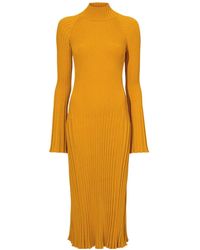 Proenza Schouler - Roll-Neck Ribbed Midi Dress - Lyst