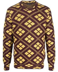 Prada - Geometric-Pattern Jacquard-Knit Jumper - Lyst