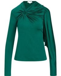 Victoria Beckham - Pleated Long-Sleeved Blouse - Lyst