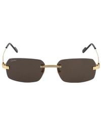 Cartier - Rectangular Frame Sunglasses - Lyst