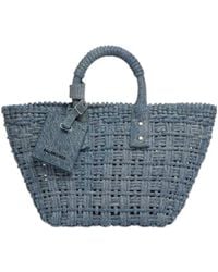 Balenciaga - Bistro Denim Xs Basket Top Handle Bag - Lyst