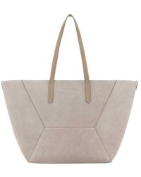 Brunello Cucinelli - Panelled Tote Bag - Lyst