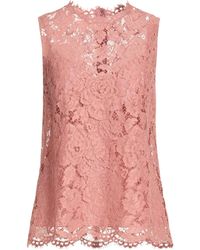 Dolce & Gabbana - Solid-Colored Lace Sleeveless Top - Lyst