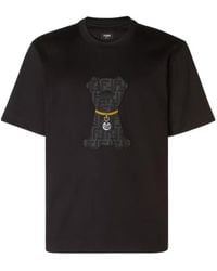 Fendi - Logo Dog Crewneck T-Shirt - Lyst