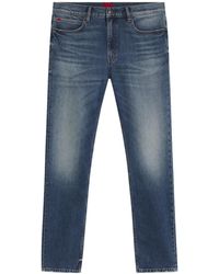 BOSS - Faded Straight-Leg Jeans - Lyst
