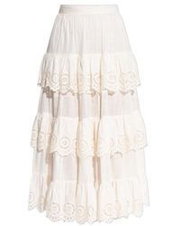 Zimmermann - Lucky Embroidered Midi Skirt - Lyst