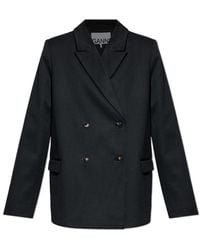 Ganni - Double-Breasted Blazer - Lyst