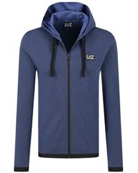 EA7 - Logo Hooded Casual Coat - Lyst