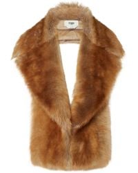Fendi - Caramel-Colored Dorsato Shearling Scarf - Lyst