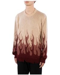 Vision Of Super - Flame Intarsia Knitted Distressed Jumper - Lyst