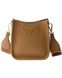 Prada - Logo Plaque Crossbody Bag - Lyst