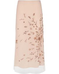 Fendi - Floral Embellished Midi Skirt - Lyst