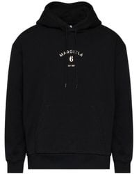 MM6 by Maison Margiela - Logo Printed Drawstring Hoodie - Lyst