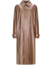 Jil Sander - Buttoned-Up Leather Coat - Lyst