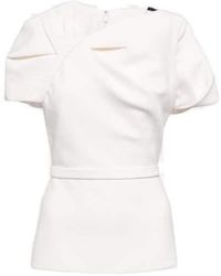 Safiyaa - Peplum Crêpe Top - Lyst