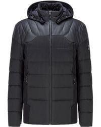 BOSS - A Cotton-Padded Suit With A Hooded Jacket - Lyst