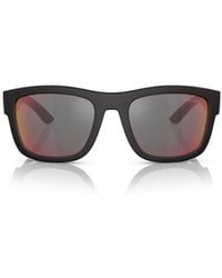 Prada Linea Rossa - Prada Eyewear Square Frame Sunglasses - Lyst