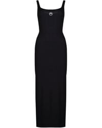 Marine Serre - Moon Logo Ribbed Jersey Long Dress - Lyst
