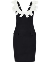 ShuShu/Tong - Bow-Detailed Grain De Poudre Mini Dress - Lyst