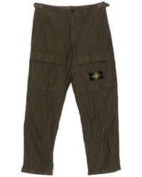 Stone Island - Wrinkled Corduroy Straight-Leg Trousers - Lyst