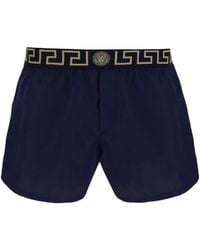 Versace - Greca Border Elasticated Waistband Swim Shorts - Lyst
