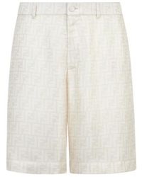 Fendi - Ff Jacquard Satin Shorts - Lyst