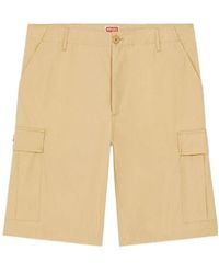 KENZO - Logo-Patch Knee-Length Cargo Shorts - Lyst