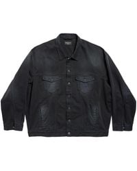 Balenciaga - Oversized Button-Up Denim Jacket - Lyst